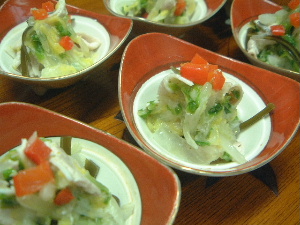 白菜と豚しゃぶのサラダ　冬の料理