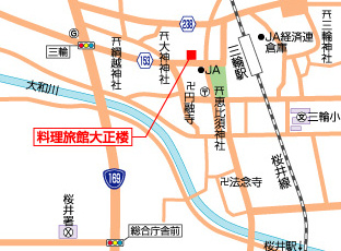奈良の旅館大正楼の地図情報